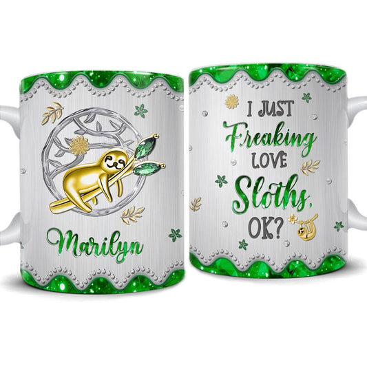 Personalized I Just Love Sloths Mug