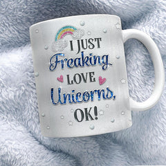 Personalized I Just Love Unicorns Mug