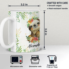 Personalized Just A Girl Who Loves Sloths Mug