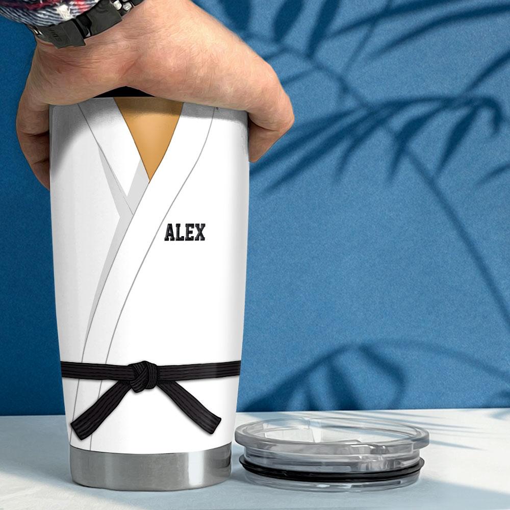Personalized Karate Nutrition Facts Tumbler With Customize Name