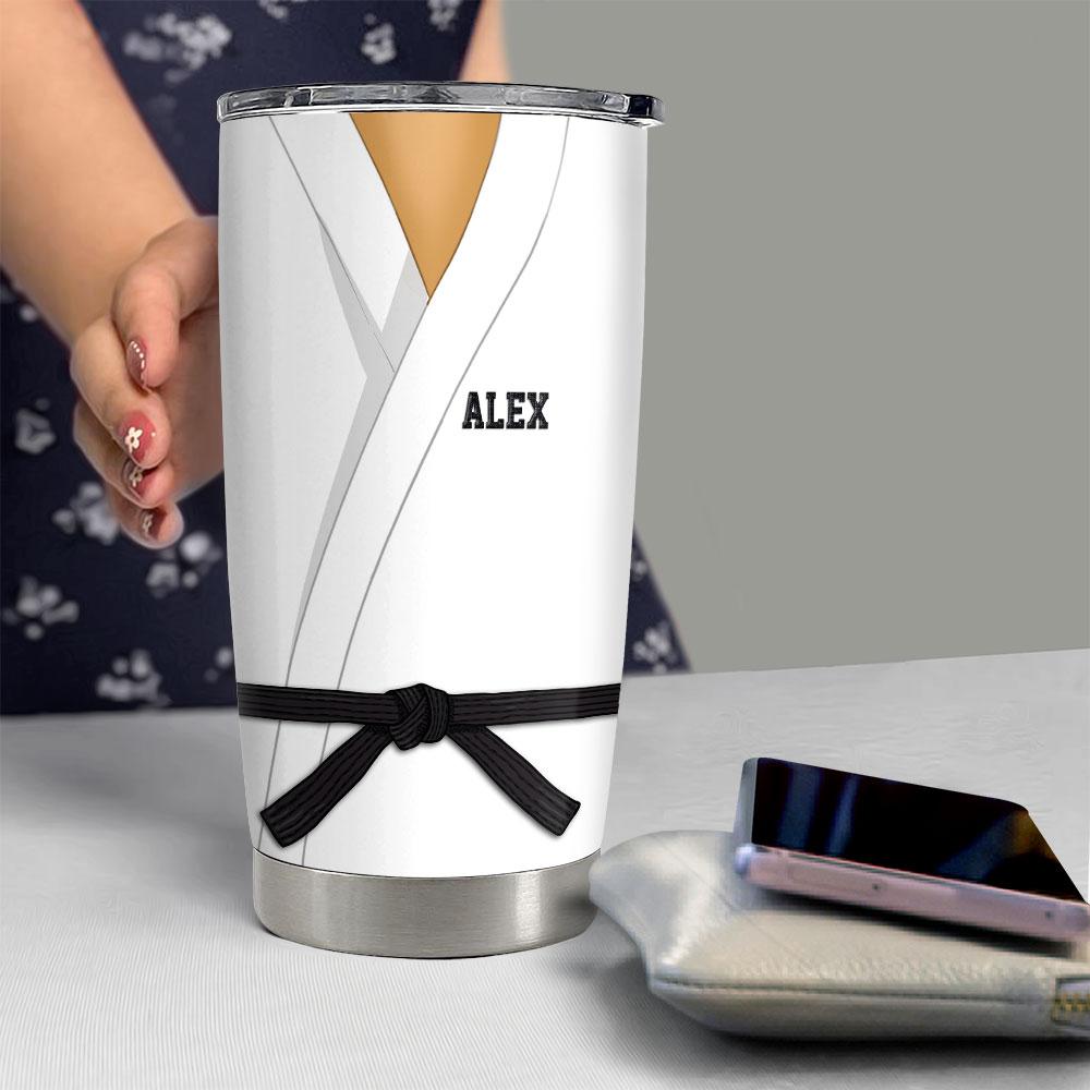 Personalized Karate Nutrition Facts Tumbler With Customize Name