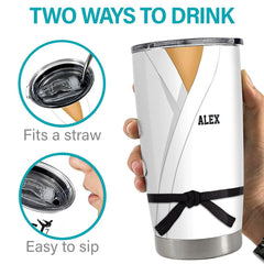 Personalized Karate Nutrition Facts Tumbler With Customize Name