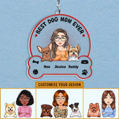 Personalized Keychain Gift For Dog Lover Best Dog Mom Ever