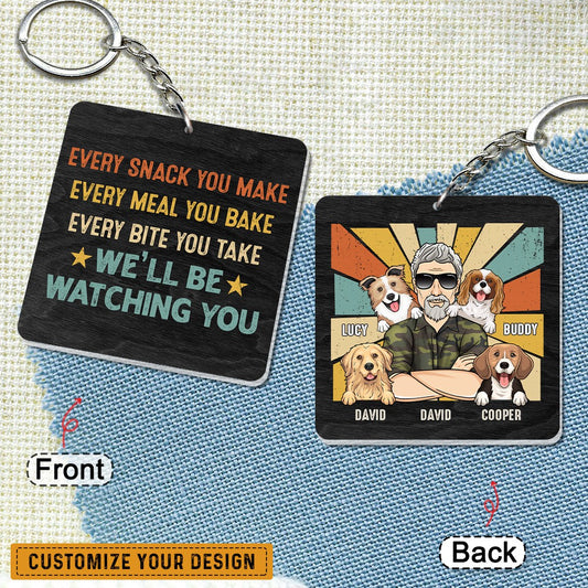 Personalized Keychain Gift For Dog Lover Every Snack You Make