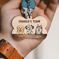 Personalized Keychain Gift For Dog Lover My Best Team
