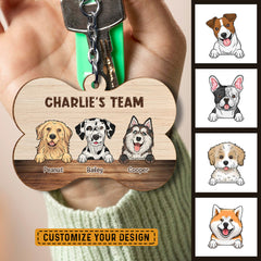 Personalized Keychain Gift For Dog Lover My Best Team