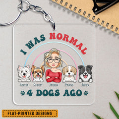 Personalized Keychain Gift For Dog Mom I Was Normal Dogs Ago