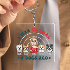 Personalized Keychain Gift For Dog Mom I Was Normal Dogs Ago