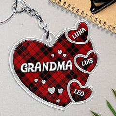 Personalized Keychain Gift For Grandma Christmas Heart