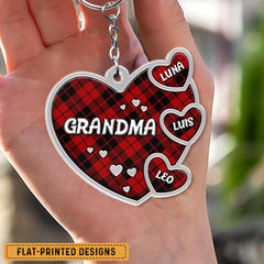 Personalized Keychain Gift For Grandma Christmas Heart