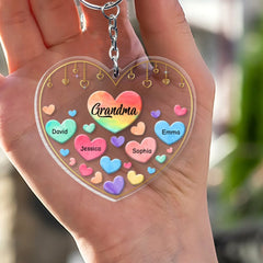 Personalized Keychain Gift For Grandma Sweet Hearts Of My Children