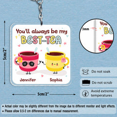 Personalized Keychain Gift for Besties Cute Best-Tea