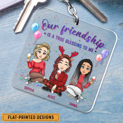 Personalized Keychain Gift for Besties Friendship Is A True Blessing