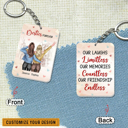 Personalized Keychain Gift for Besties Our Friendship Is Endless