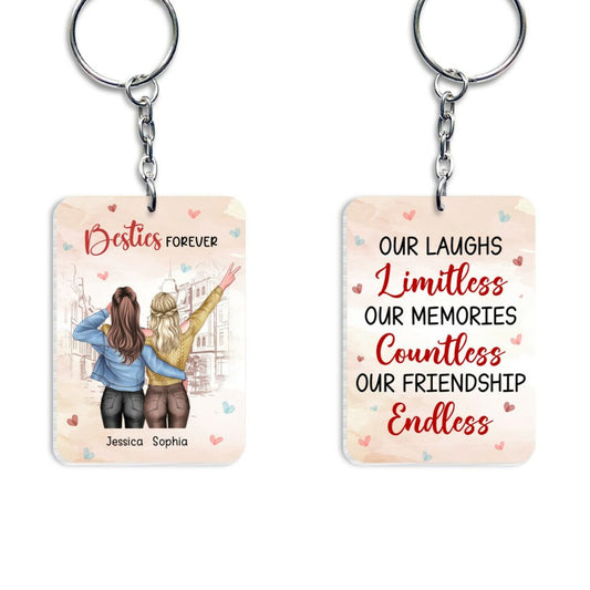 Personalized Keychain Gift for Besties Our Friendship Is Endless