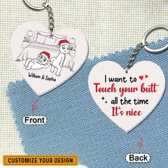 Personalized Keychain Gift for Boyfriend Naughty Couple