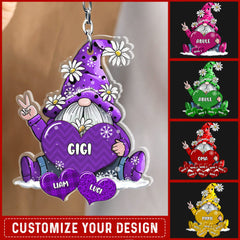 Personalized Keychain Gift for Grandma Gnome Sweathearts