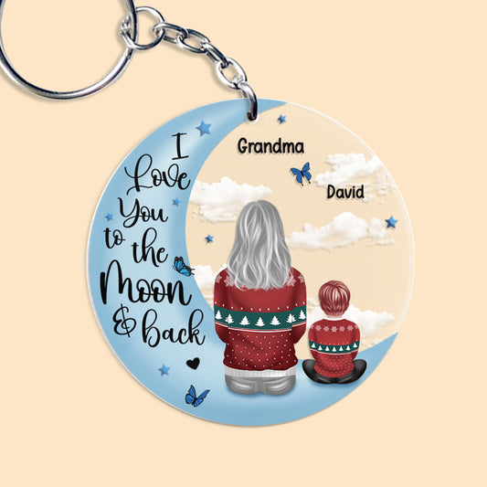 Personalized Keychain Gift for Grandma from Grandkids