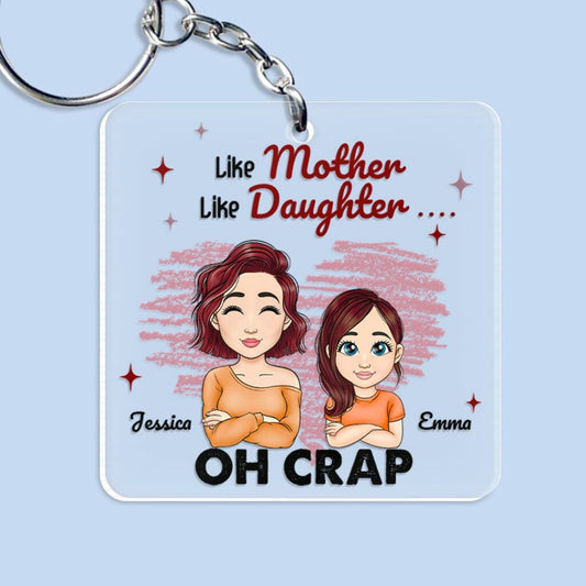 Personalized Keychain Gift for Mom Like Mother Like Daughter