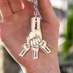 Personalized Keychain Mother And Children Hands