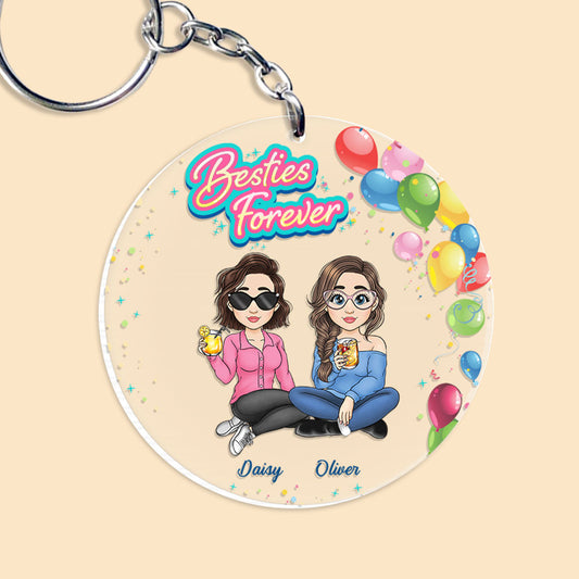 Personalized Keychain for Best Friends Besties Forever