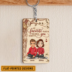 Personalized Keychain for Couple My Favorite Place Is Next To You