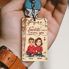 Personalized Keychain for Couple My Favorite Place Is Next To You