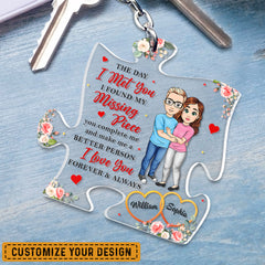 Personalized Keychain for Couple Puzzle Shaped Missing Piece