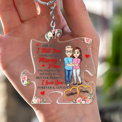 Personalized Keychain for Couple Puzzle Shaped Missing Piece