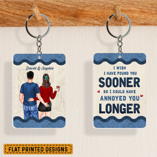 Personalized Keychain for Couple Wish Found You Sooner