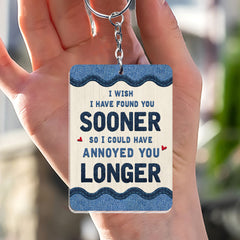 Personalized Keychain for Couple Wish Found You Sooner