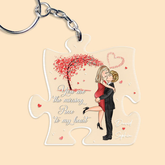 Personalized Keychain for Couple You're The Missing Piece