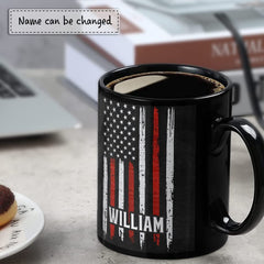 Personalized Legend Has Retired Mug American Flag Custom Name