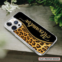 Personalized Leopard Phone Case Letters