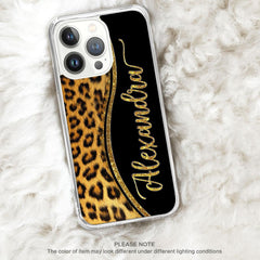 Personalized Leopard Phone Case Letters
