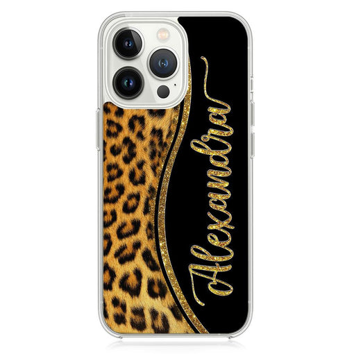 Personalized Leopard Phone Case Letters