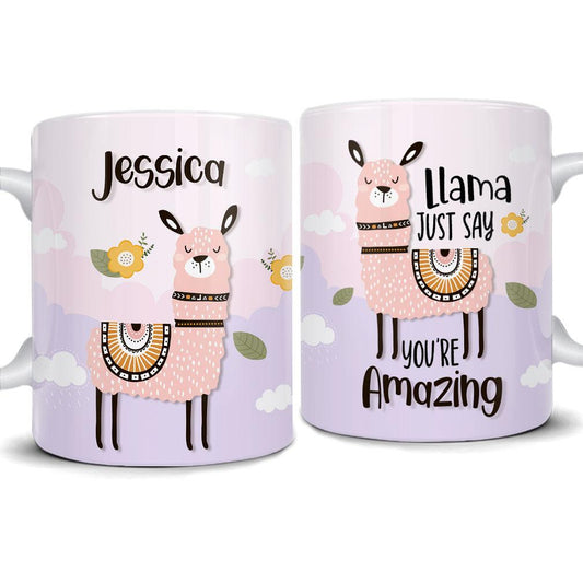 Personalized Llama Mug You're Amazing For Animal Lover