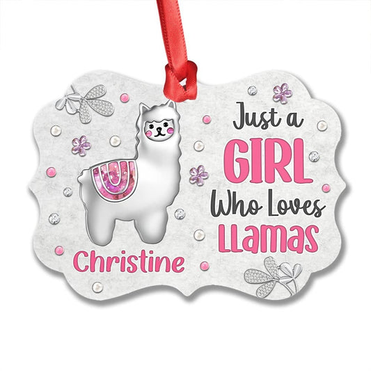 Personalized Llama Ornament Jewelry Style Girl Love Llamas