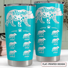 Personalized Mama Bear Tumbler Pastel Background Design