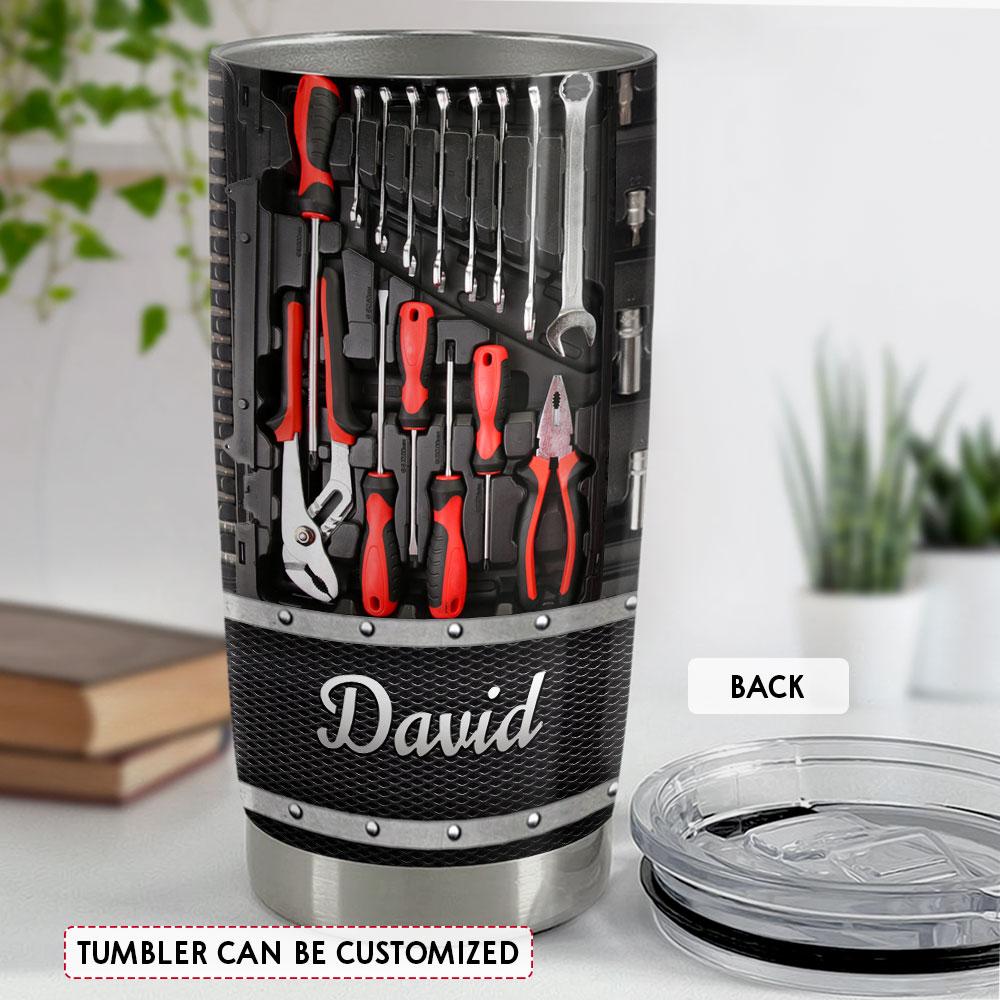 Personalized Mechanic Tumbler Mechanic's Tool Metallic Style