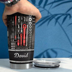 Personalized Mechanic Tumbler Mechanic's Tool Metallic Style