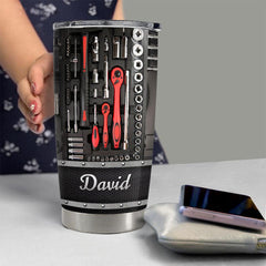 Personalized Mechanic Tumbler Mechanic's Tool Metallic Style