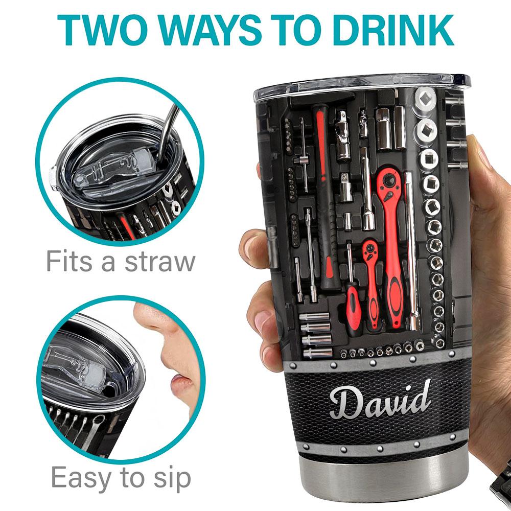 Personalized Mechanic Tumbler Mechanic's Tool Metallic Style