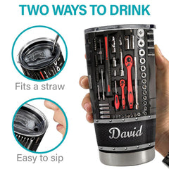 Personalized Mechanic Tumbler Mechanic's Tool Metallic Style