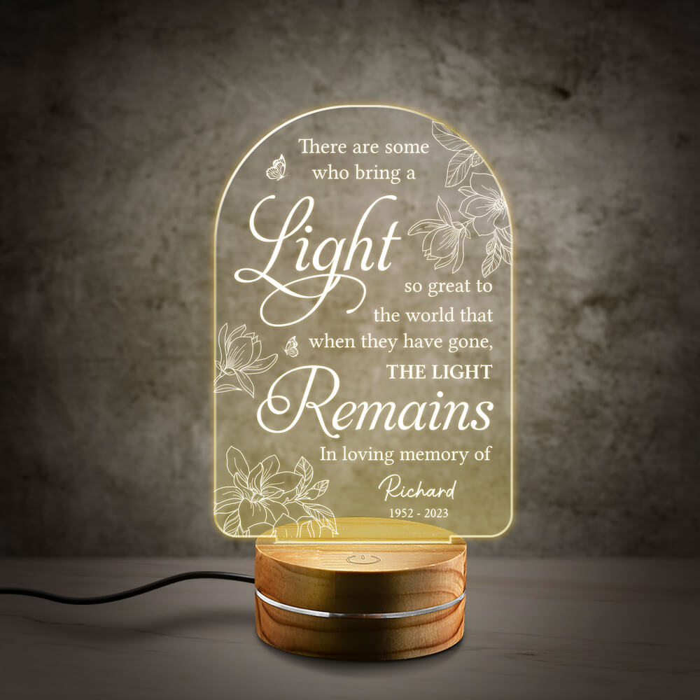 Personalized Memorial Night Light The Light Remains In Loving Memory