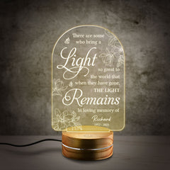 Personalized Memorial Night Light The Light Remains In Loving Memory