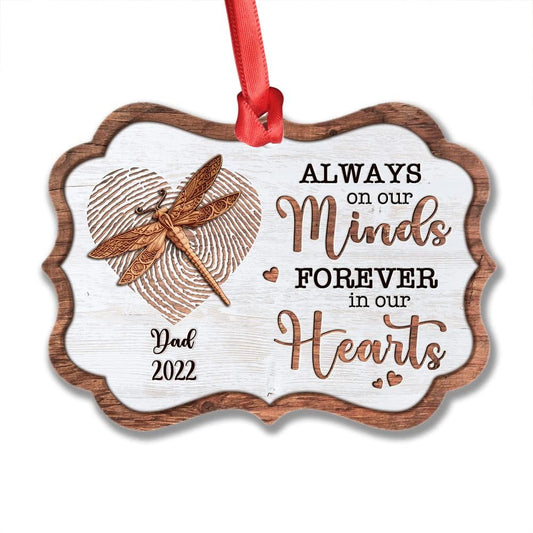 Personalized Memorial Ornament Loss of Dad Mom Dragonfly