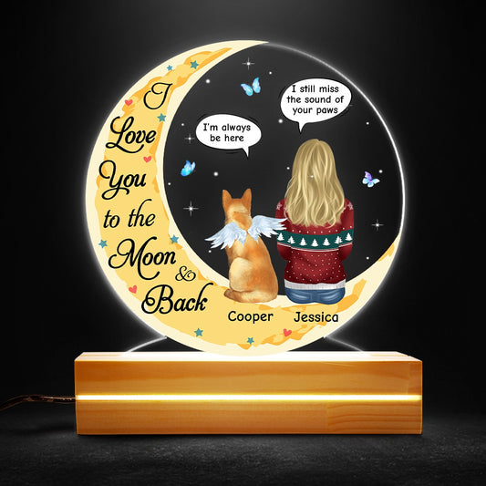 Personalized Memorial Pet Night Light for Dog Mom Dog Dad