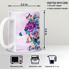 Personalized Mom Mug Butterfly And Flower