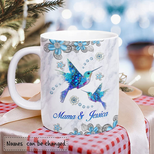 Personalized Mom Mug Humming Birds Mother And Daughter